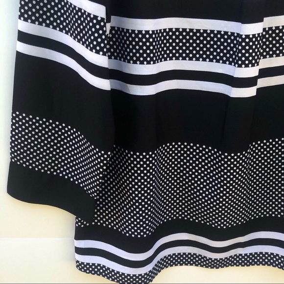 NWOT ModCloth Womens small Peter Pan Collar polka dot striped 3/4 sleeve top - Picture 5 of 8